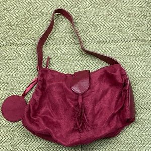 Avon red velvet handbag